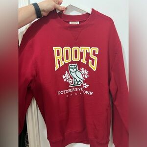Roots x October's Very Own Red Logo Crewneck Sweatshirt